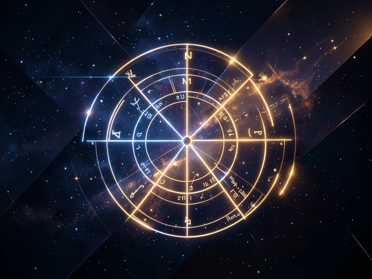 Zodiac wheel with planetary positions